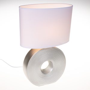Landelijke tafellamp wit met staal – Ollo