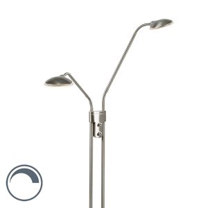 Moderní stojací ocelová lampa na čtení včetně LED – Eva