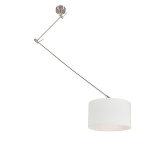 Závěsná lampa ocelová se stínidlem 35 cm bílá nastavitelná – Blitz I.
