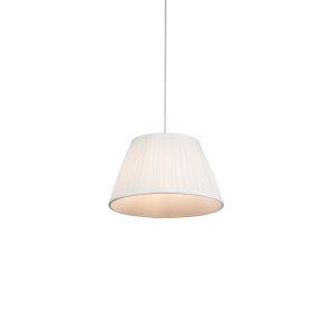 Retro závěsná lampa bílá 35 cm – Plisse