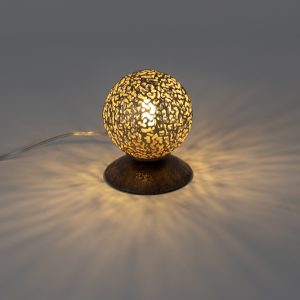 Venkovská stolní lampa rezavě hnědá 10 cm – Kréta