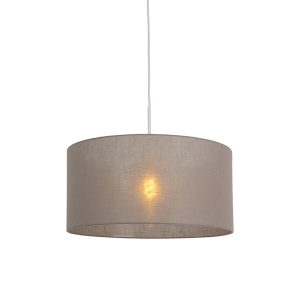 Venkovská závěsná lampa bílá s odstínem taupe 50 cm – Combi 1