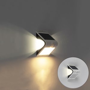 Venkovní nástěnné svítidlo bílé 14,5 cm s potkávacím světlem a senzorem na solární – Daya