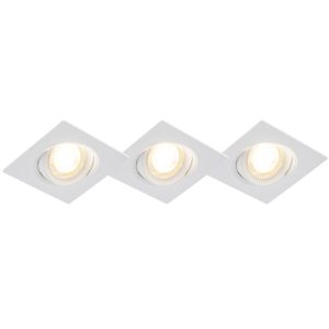 Sada 3 vestavných bodových světel bílá včetně LED 3-stupňově stmívatelné – Miu